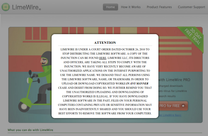 Limewire Court Order