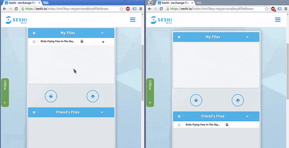 Showing how to send large files directly to another computer using Seshi