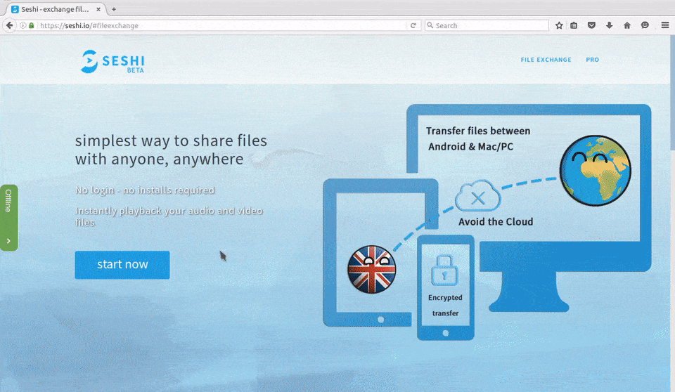 Showing how to send large RAW camera image files using Seshi